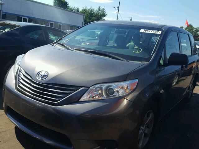 5TDZK3DC0ES417128 - 2014 TOYOTA SIENNA BAS GRAY photo 2