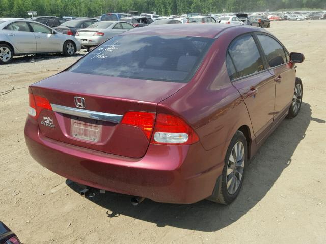 19XFA1F92AE035148 - 2010 HONDA CIVIC EXL BURGUNDY photo 4