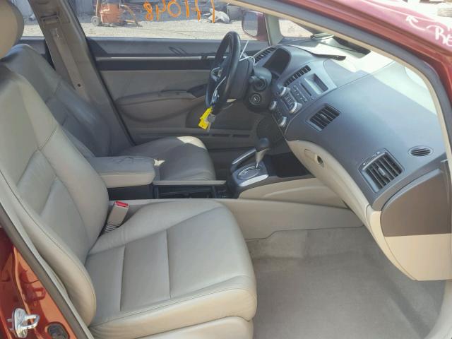 19XFA1F92AE035148 - 2010 HONDA CIVIC EXL BURGUNDY photo 5