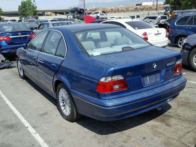 WBADN63422GN87085 - 2002 BMW 540 I AUTO BLUE photo 3