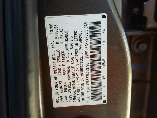 19UUA76587A013790 - 2007 ACURA TL TYPE S BROWN photo 10