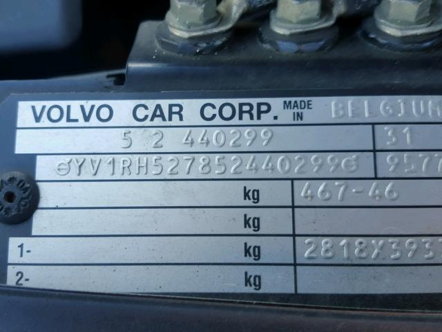 YV1RH527852440299 - 2005 VOLVO S60 R ლურჯი ფოტო 10