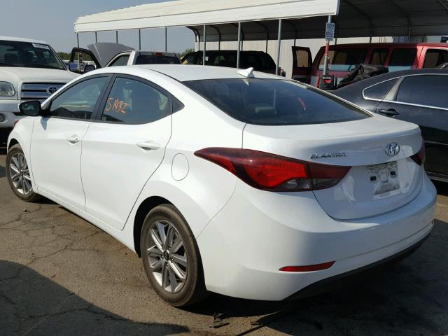 5NPDH4AE2GH703267 - 2016 HYUNDAI ELANTRA WHITE photo 3