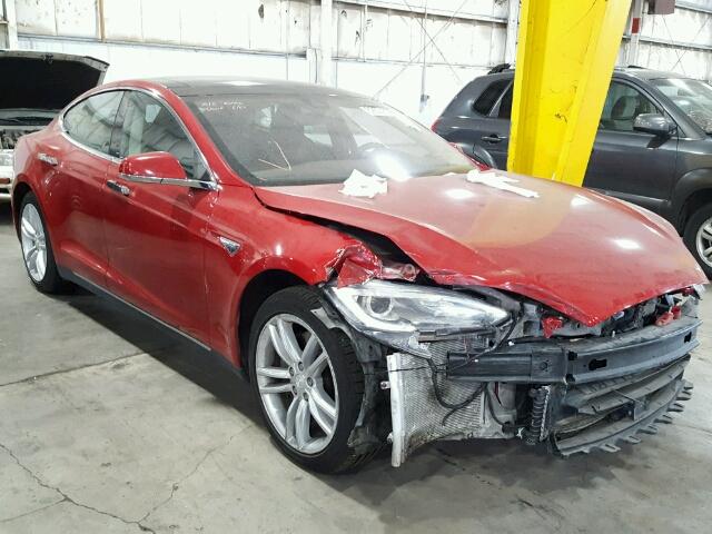 5YJSA1H15EFP67425 - 2014 TESLA MODEL S RED photo 1