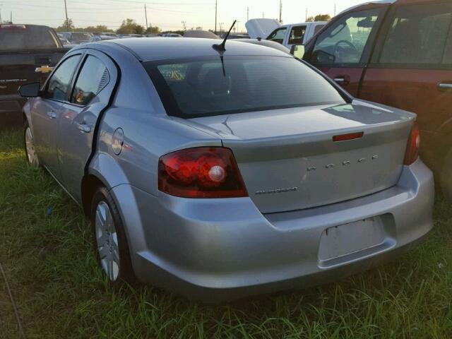 1C3CDZAB8DN572128 - 2013 DODGE AVENGER SE SILVER photo 3