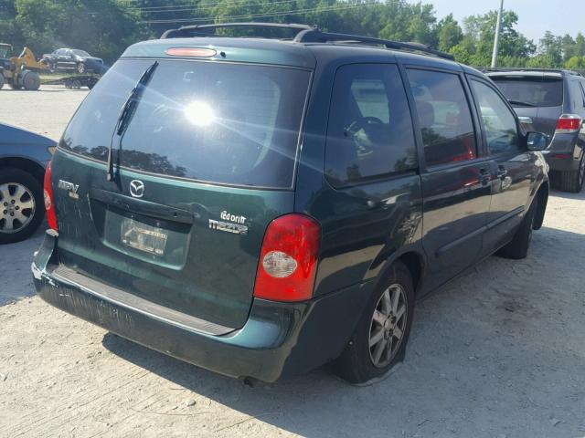 JM3LW28J220309340 - 2002 MAZDA MPV WAGON GREEN photo 4