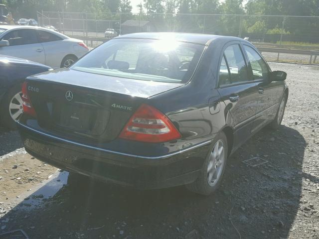 WDBRF81J14F452617 - 2004 MERCEDES-BENZ C 240 4MAT BLACK photo 4