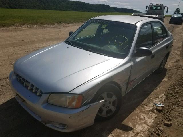 KMHCG45C71U177671 - 2001 HYUNDAI ACCENT GRAY photo 2