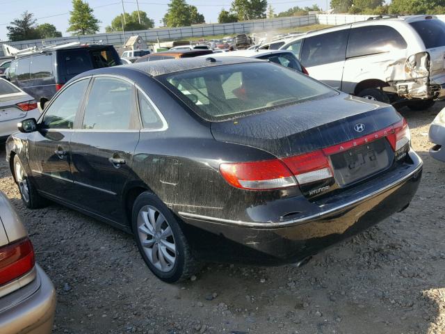 KMHFC46F68A298592 - 2008 HYUNDAI AZERA SE BLACK photo 3