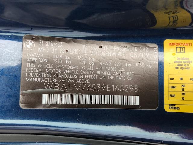 WBALM73539E165295 - 2009 BMW Z4 SDRIVE3 BLUE photo 10