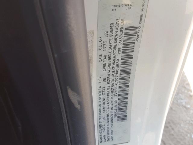 3VWRF31Y07M408630 - 2007 VOLKSWAGEN NEW BEETLE ბეჟი ფოტო 10