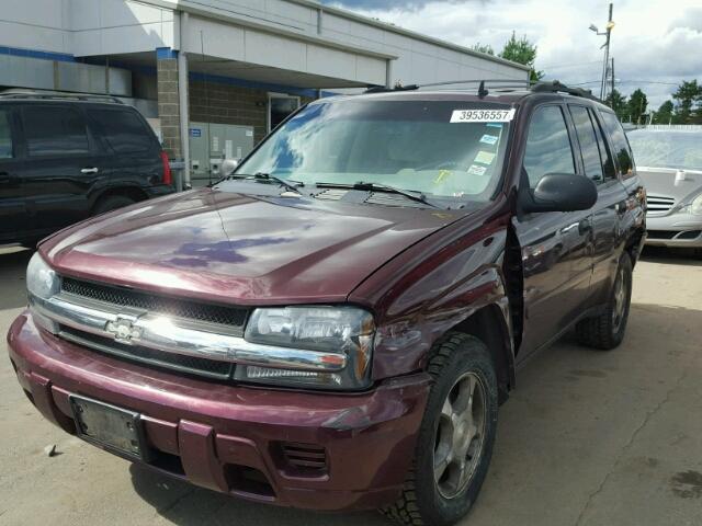 1GNDT13S072281606 - 2007 CHEVROLET TRAILBLAZE MAROON photo 2