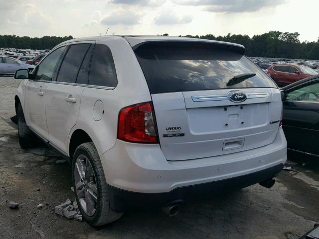 2FMDK3KC1CBA01841 - 2012 FORD EDGE LIMIT WHITE photo 3