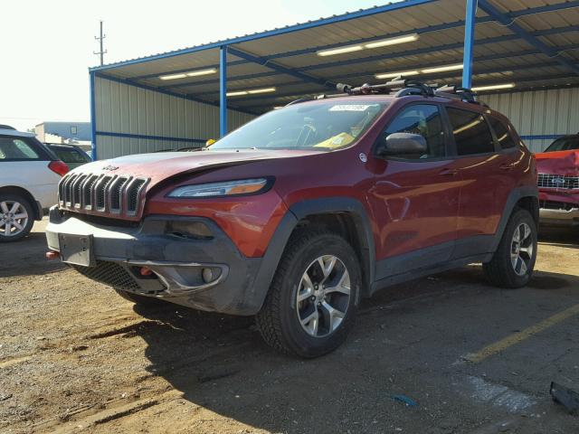 1C4PJMBS9EW172503 - 2014 JEEP CHEROKEE T RED photo 2