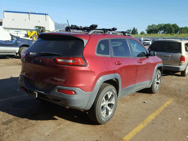 1C4PJMBS9EW172503 - 2014 JEEP CHEROKEE T RED photo 4