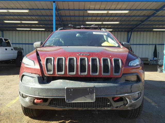 1C4PJMBS9EW172503 - 2014 JEEP CHEROKEE T RED photo 9