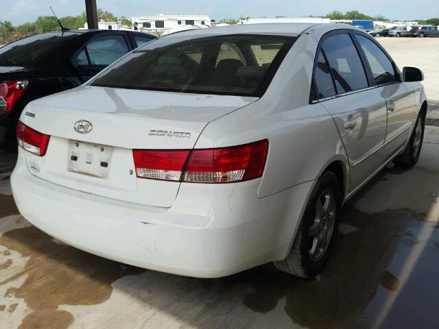 5NPEU46C96H070479 - 2006 HYUNDAI SONATA GLS WHITE photo 4