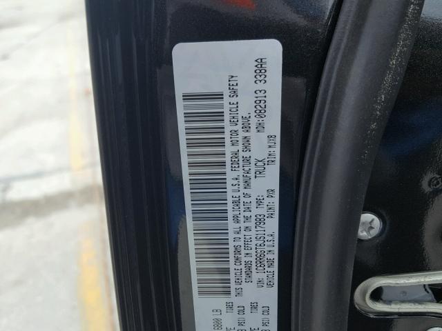 1C6RR6GT6JS117983 - 2018 RAM 1500 SLT BLACK photo 10