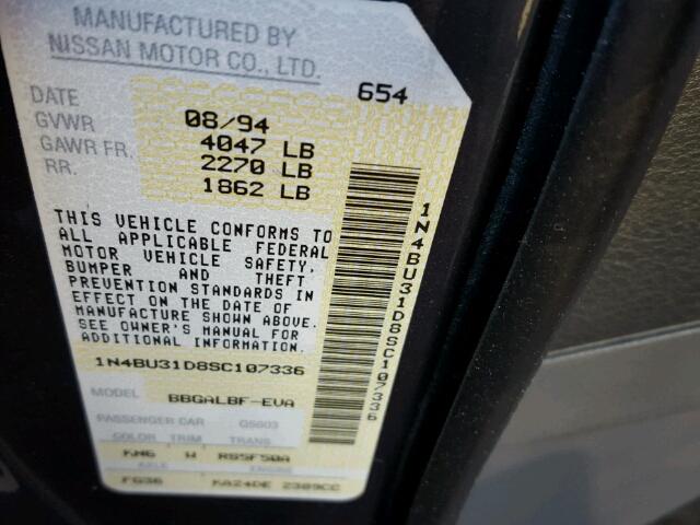 1N4BU31D8SC107336 - 1995 NISSAN ALTIMA XE BLUE photo 10