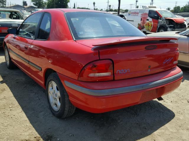 1B3ES62C6SD220203 - 1995 DODGE NEON SPORT RED photo 3