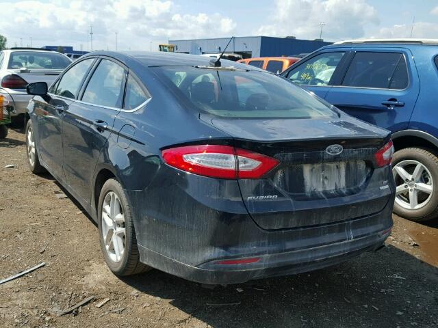 3FA6P0HD5ER213892 - 2014 FORD FUSION BLACK photo 3