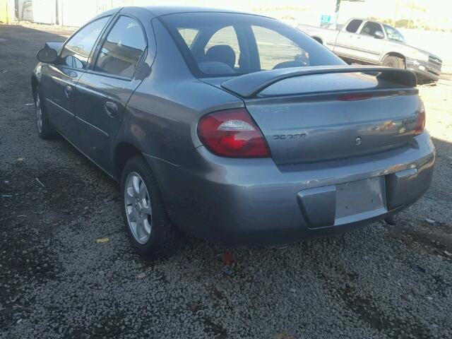 1B3ES56C65D263772 - 2005 DODGE NEON SXT GRAY photo 3