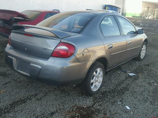 1B3ES56C65D263772 - 2005 DODGE NEON SXT GRAY photo 4