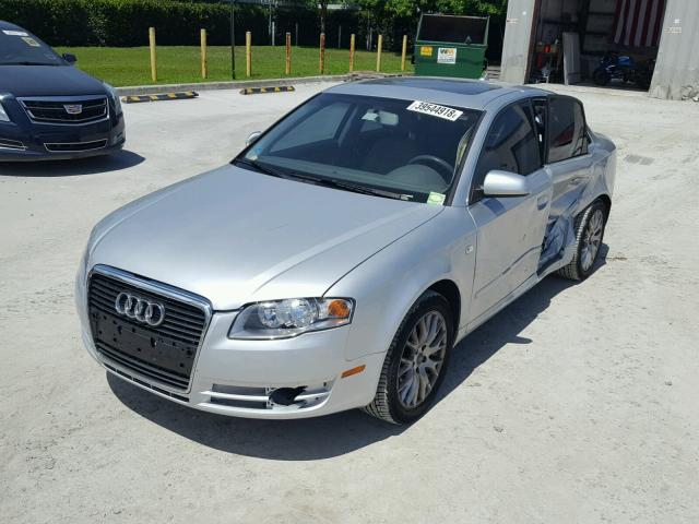 WAUAF78E38A169458 - 2008 AUDI A4 2.0T SILVER photo 2