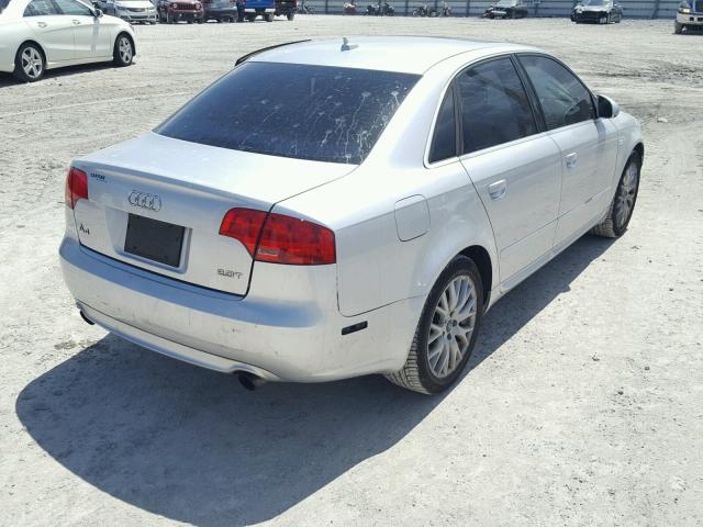 WAUAF78E38A169458 - 2008 AUDI A4 2.0T SILVER photo 4