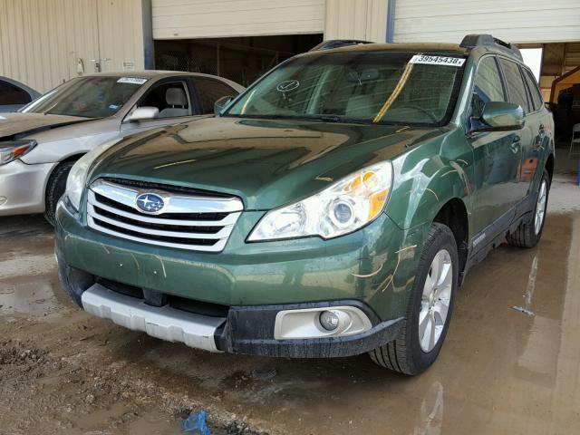 4S4BREJC9A2353729 - 2010 SUBARU OUTBACK 3. GREEN photo 2