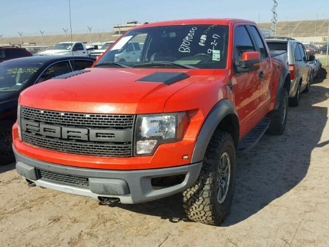 1FTEX1EV7AFB85125 - 2010 FORD F150 ORANGE photo 2