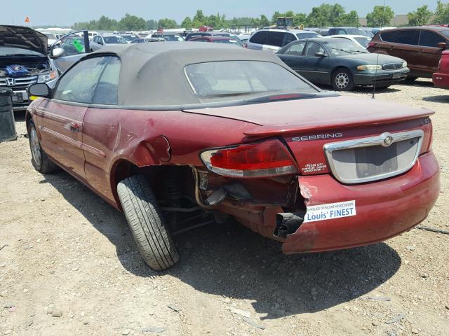 1C3EL75R34N252609 - 2004 CHRYSLER SEBRING GT RED photo 3