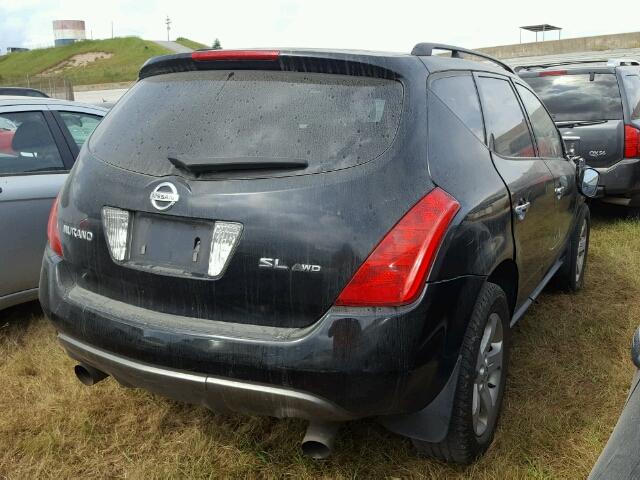 JN8AZ08W74W342393 - 2004 NISSAN MURANO BLACK photo 4