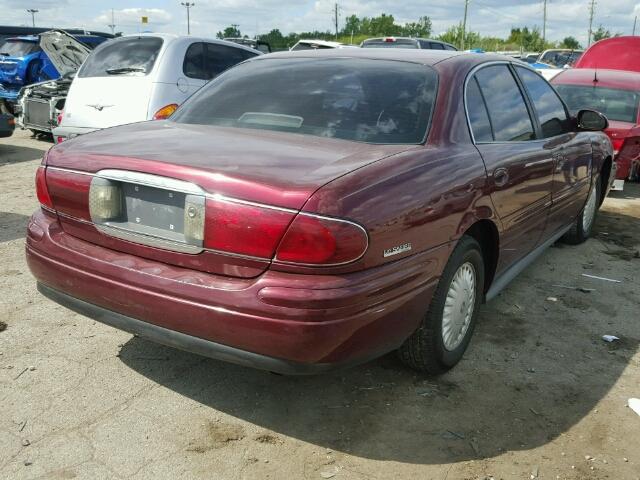 1G4HR54K7YU192681 - 2000 BUICK LESABRE LI BURGUNDY photo 4