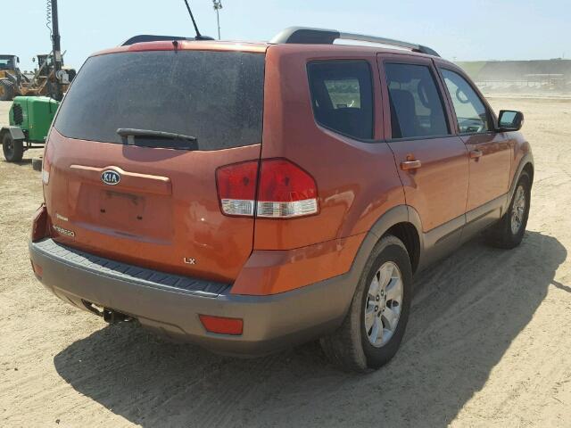 KNDJH741695027079 - 2009 KIA BORREGO LX ORANGE photo 4