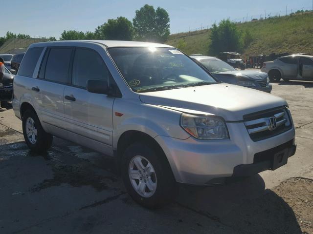 2HKYF18166H513978 - 2006 HONDA PILOT LX SILVER photo 1