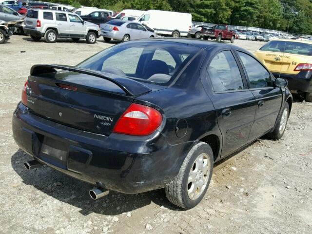 1B3ES56C24D548581 - 2004 DODGE NEON BLACK photo 4