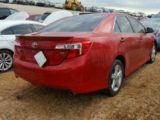 4T1BF1FK7CU573850 - 2012 TOYOTA CAMRY RED photo 4