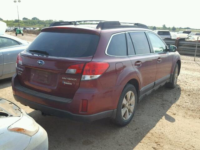 4S4BRCLC2B3389694 - 2011 SUBARU OUTBACK 2. RED photo 4