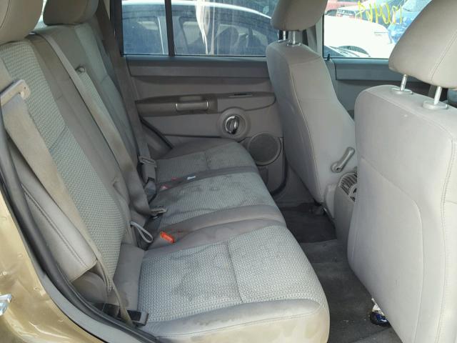 1J8HG48K99C514820 - 2009 JEEP COMMANDER GOLD photo 6