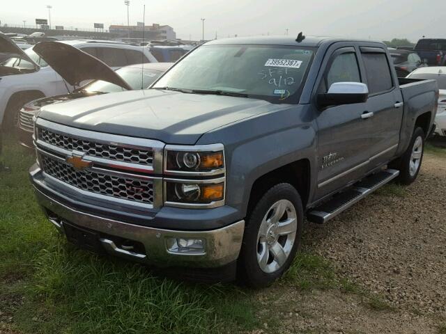 3GCUKSEC0EG225774 - 2014 CHEVROLET SILVERADO BLUE photo 2