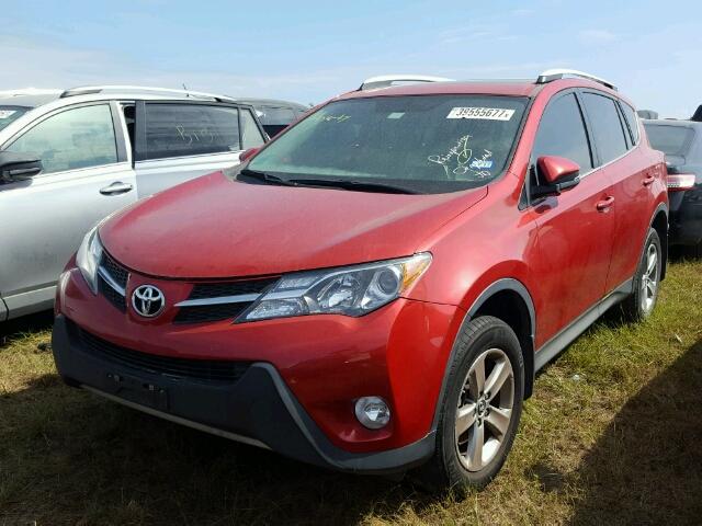 2T3WFREV1FW212508 - 2015 TOYOTA RAV4 XLE RED photo 2