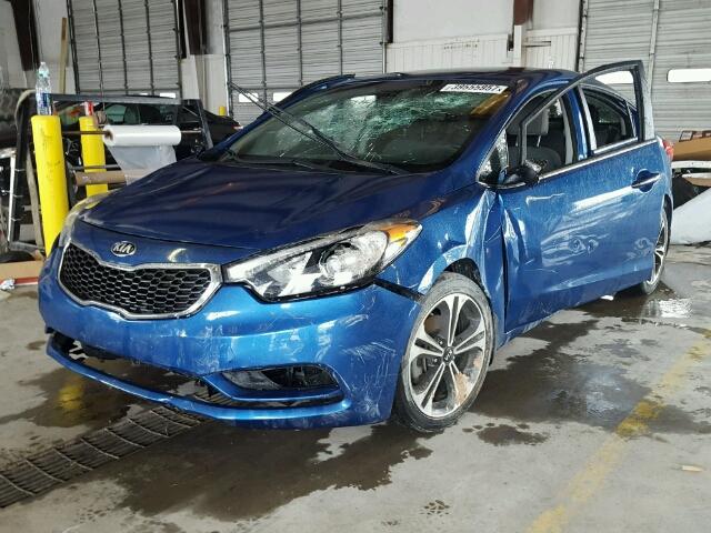 KNAFX4A85E5155524 - 2014 KIA FORTE EX BLUE photo 2