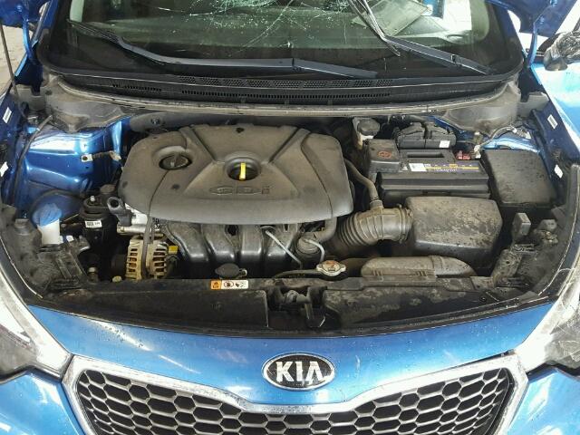 KNAFX4A85E5155524 - 2014 KIA FORTE EX BLUE photo 7