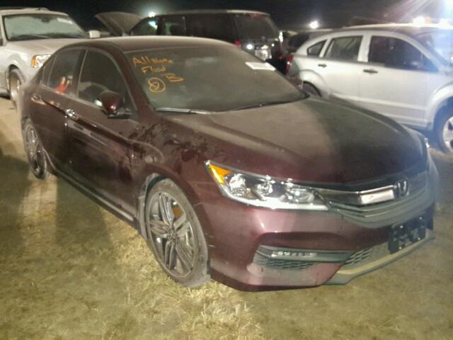 1HGCR2F54GA148143 - 2016 HONDA ACCORD SPO MAROON photo 1