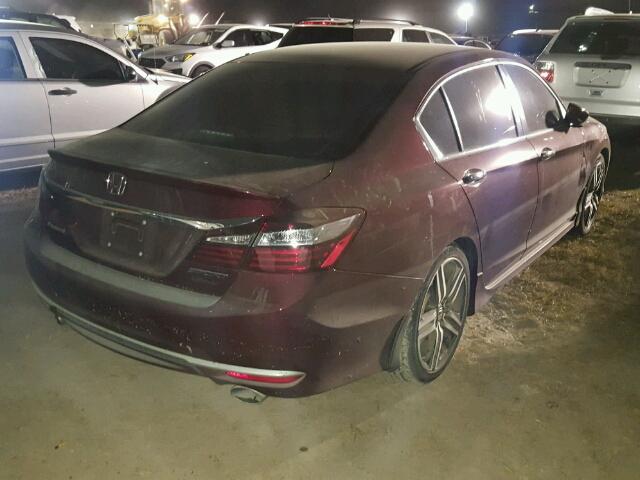 1HGCR2F54GA148143 - 2016 HONDA ACCORD SPO MAROON photo 4