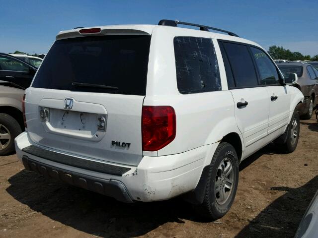 2HKYF18634H594530 - 2004 HONDA PILOT EXL WHITE photo 4