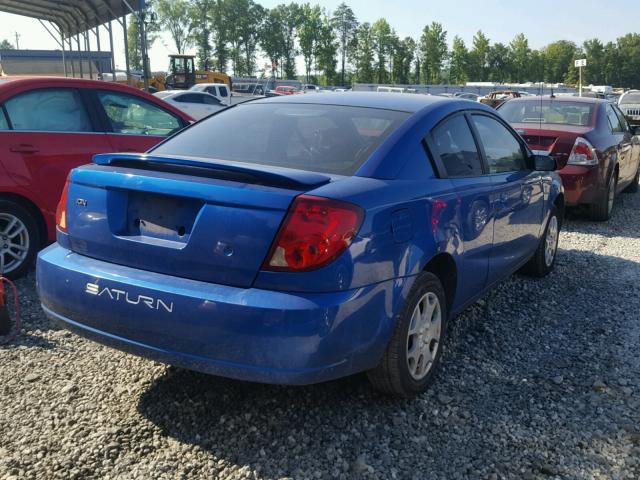 1G8AM12F93Z200143 - 2003 SATURN ION LEVEL BLUE photo 4