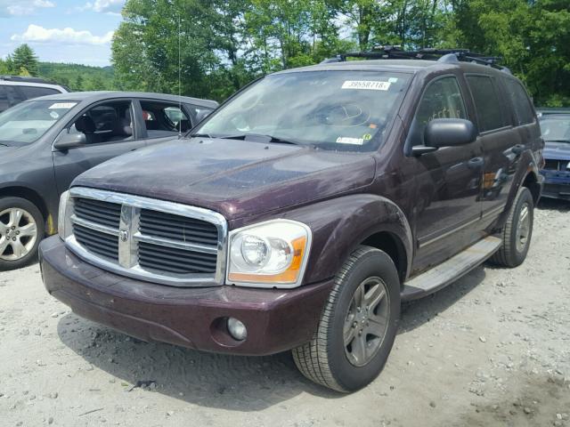 1D4HB58D54F149804 - 2004 DODGE DURANGO LI MAROON photo 2