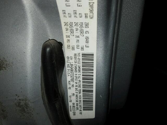 1J8HG48K67C527697 - 2007 JEEP COMMANDER ვერცხლისფერი ფოტო 10